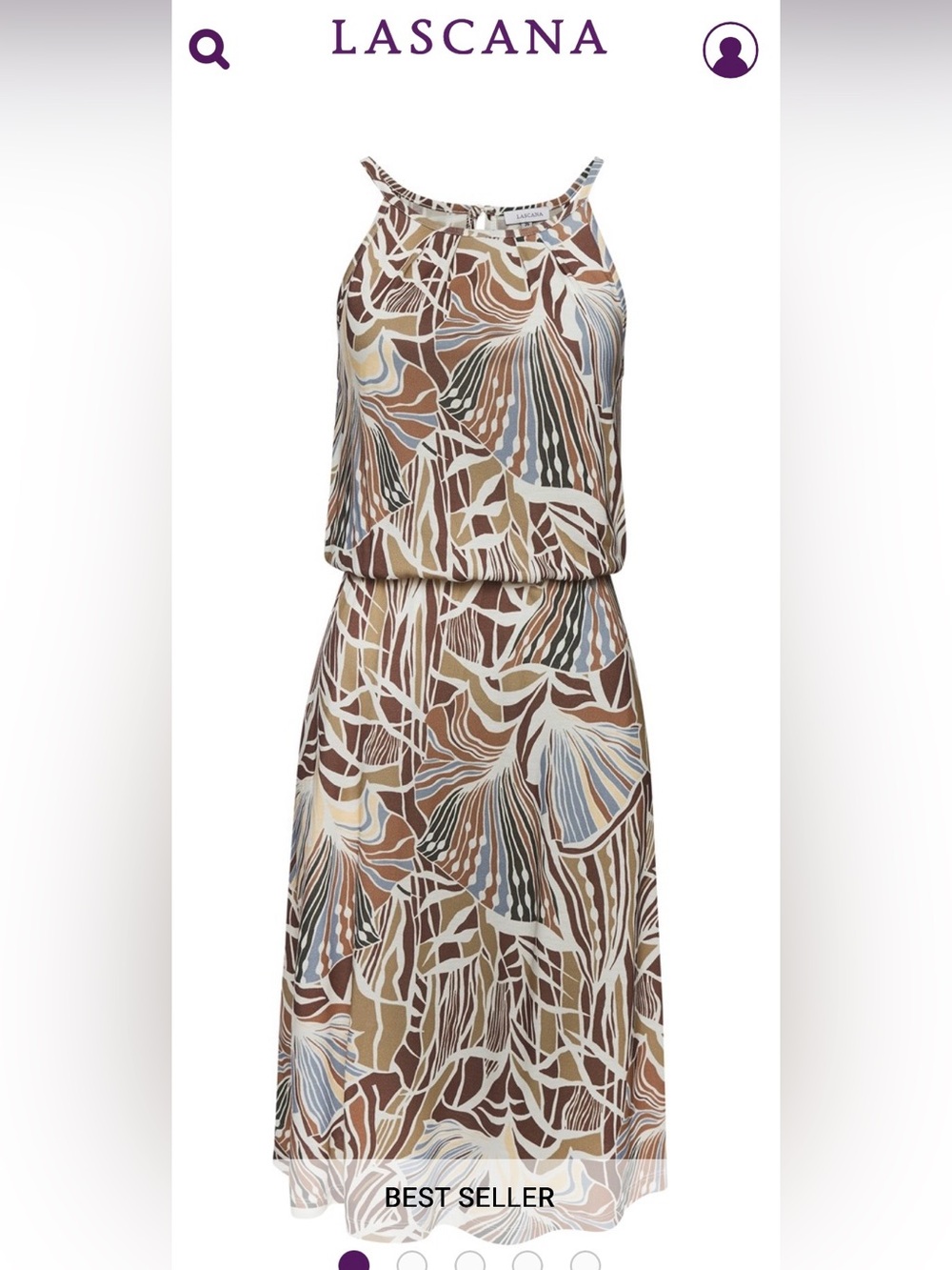 Lascana Brown Printed Halter Sundress